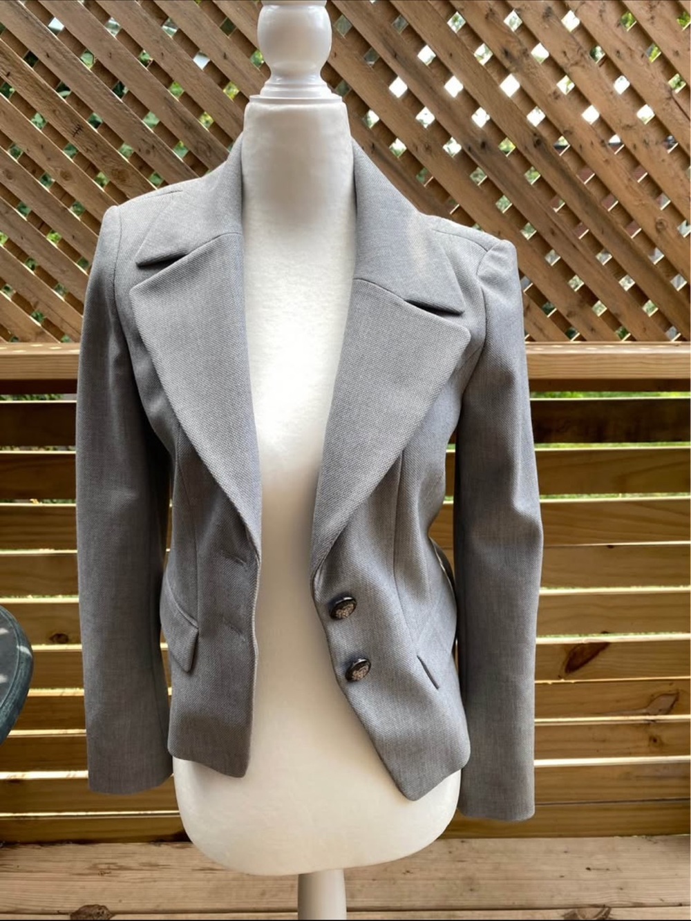 White House Black Market Light Gray Tailored Blazer